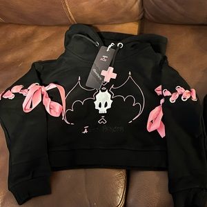 Princess Alex Cropped Cut Sleeve Hoodie-Limited Edition